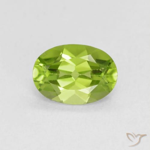 0.84ct Натуральный Желтовато-зеленый Перидот, Овал, Чистота VS