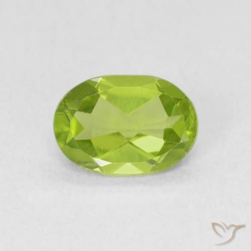 0.78ct Натуральный Ярко-зеленый Перидот, Овал, Чистота VS