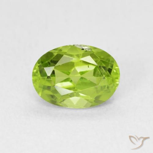 1.07ct Натуральный Ярко-зеленый Перидот, Овал, Чистота VS