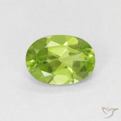 0.90ct Натуральный Желтовато-зеленый Перидот, Овал, Чистота VS