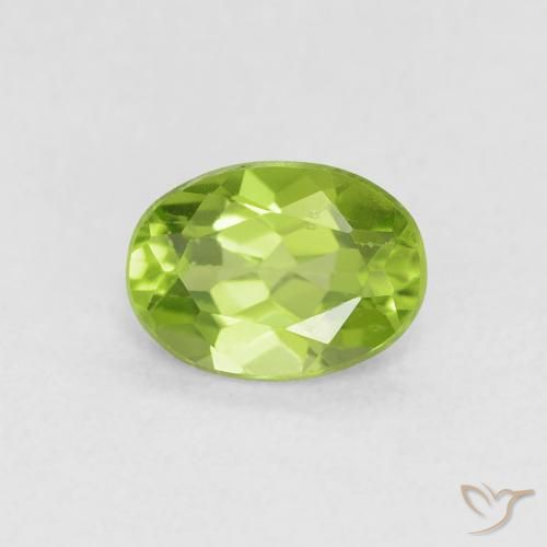 0.79ct Натуральный Желтовато-зеленый Перидот, Овал, Чистота VS