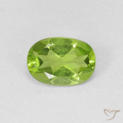 0.89ct Натуральный Medium Light-Green Перидот, Овал, VVS-VS