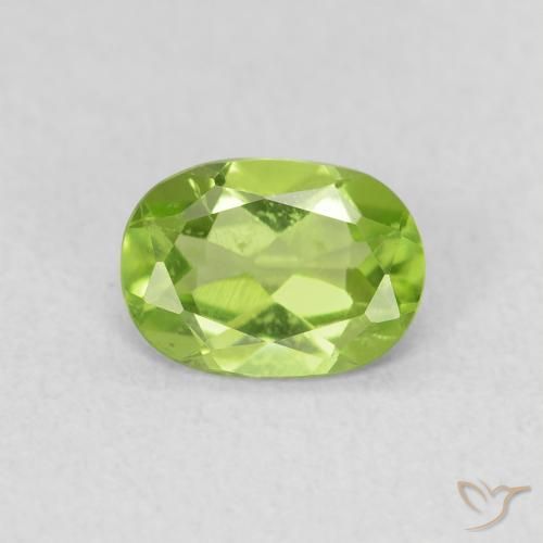 0.85ct Натуральный Желтовато-зеленый Перидот, Овал, Чистота VS
