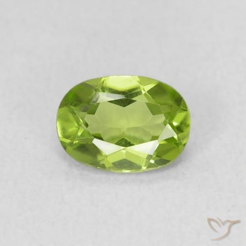 0.84ct Натуральный Средний зеленый Перидот, Овал, Чистота VS