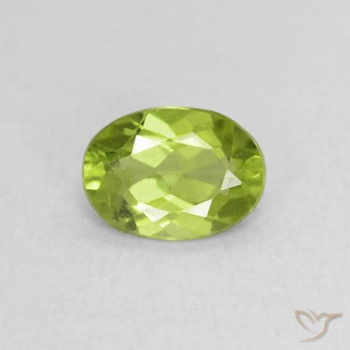 0.76ct Натуральный Живой желтовато-зеленый Перидот, Овал, Чистота VS