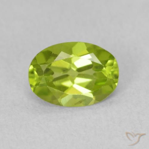 0.85ct Натуральный Желтовато-зеленый Перидот, Овал, Чистота VS