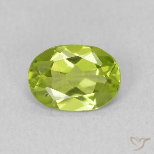 0.80ct Натуральный Ярко-зеленый Перидот, Овал, Чистота VS
