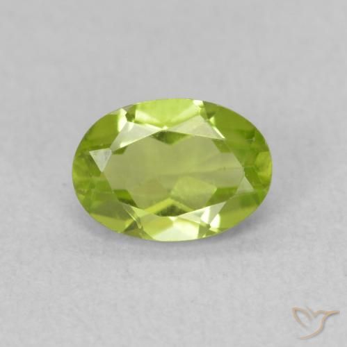 0.80ct Натуральный Ярко-зеленый Перидот, Овал, Чистота VS