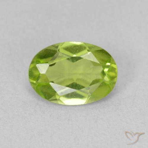 0.85ct Натуральный Ярко-зеленый Перидот, Овал, VVS-VS