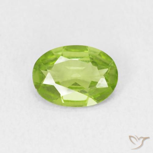 0.72ct Натуральный Ярко-зеленый Перидот, Овал, VVS-VS