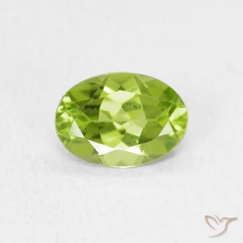 0.83ct Натуральный Ярко-зеленый Перидот, Овал, VVS-VS