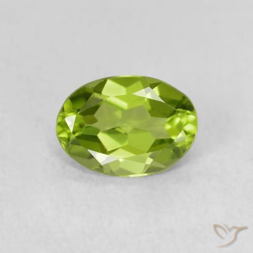 0.83ct Натуральный Ярко-зеленый Перидот, Овал, Чистота VS