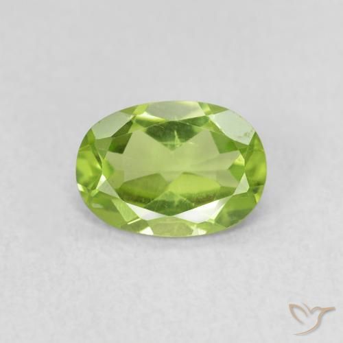 0.79ct Натуральный Средний зеленый Перидот, Овал, Чистота VS