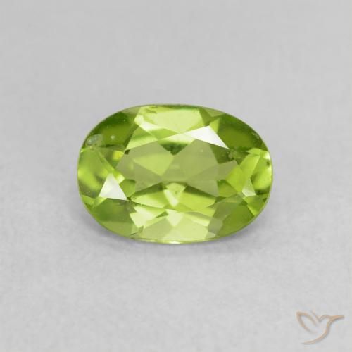 0.80ct Натуральный Средний зеленый Перидот, Овал, Чистота VS