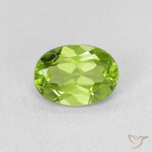 0.95ct Натуральный Ярко-зеленый Перидот, Овал, Чистота VS