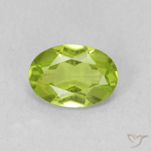 0.84ct Натуральный Живой желтовато-зеленый Перидот, Овал, Чистота VS