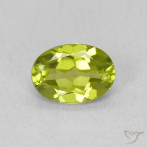 0.82ct Натуральный Ярко-зеленый Перидот, Овал, Чистота VS