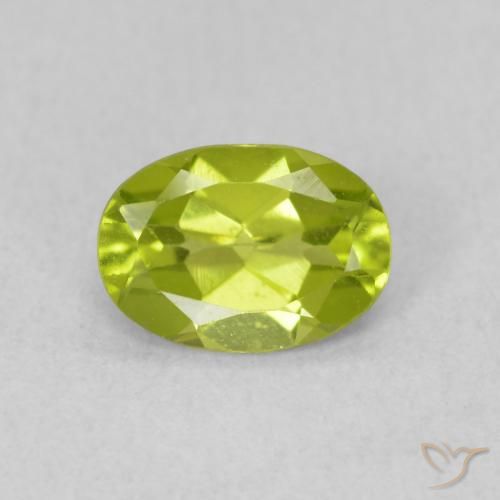 0.79ct Натуральный Ярко-зеленый Перидот, Овал, Чистота VS