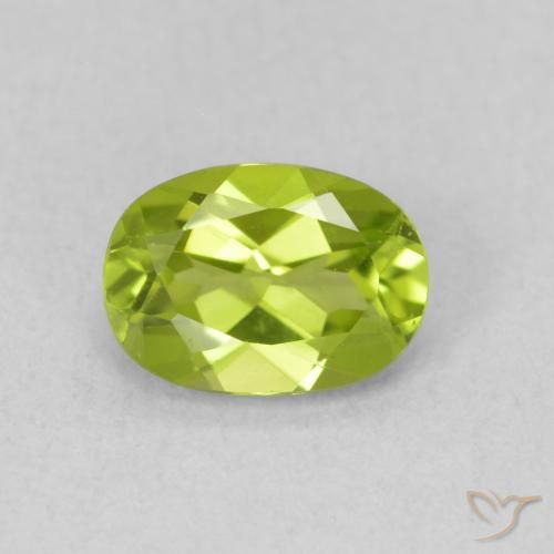 0.90ct Натуральный Средний зеленый Перидот, Овал, Чистота VS