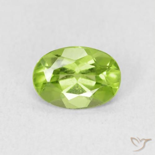 0.92ct Натуральный Средний зеленый Перидот, Овал, Чистота VS