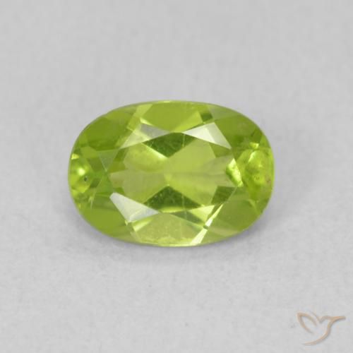0.86ct Натуральный Ярко-зеленый Перидот, Овал, Чистота VS
