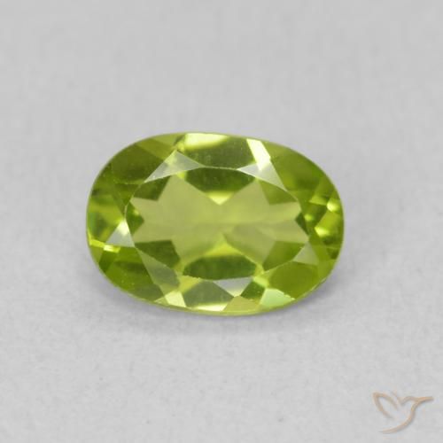 0.83ct Натуральный Средний зеленый Перидот, Овал, Чистота VS