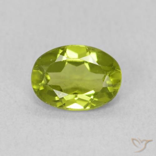 0.82ct Натуральный Оливковый Зеленый Перидот, Овал, Чистота VS