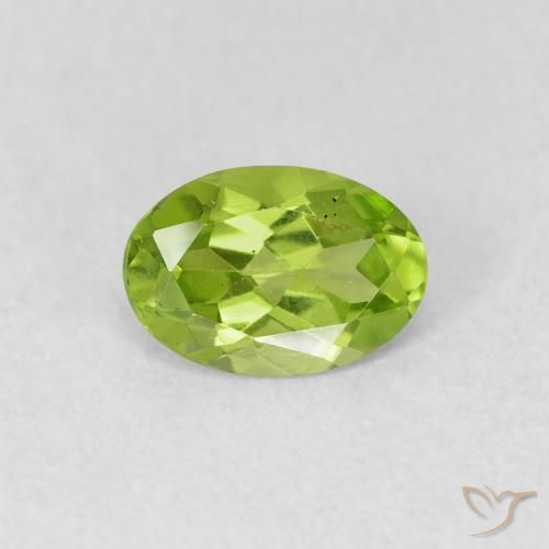 0.73ct Натуральный Желтовато-зеленый Перидот, Овал, Чистота VS