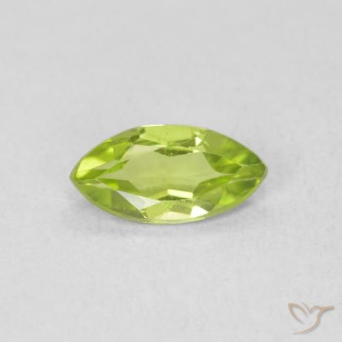 0.56ct Натуральный Ярко-зеленый Перидот, Маркиза, Чистота VS