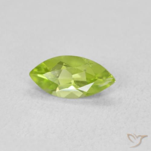 0.58ct Натуральный Живой желтовато-зеленый Перидот, Маркиза, Чистота VS