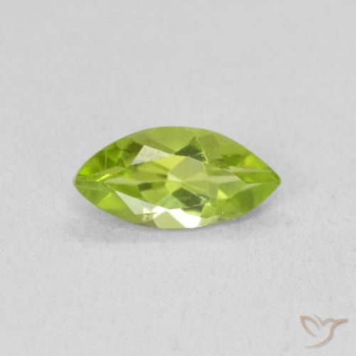 0.60ct Натуральный Средний зеленый Перидот, Маркиза, Чистота VS