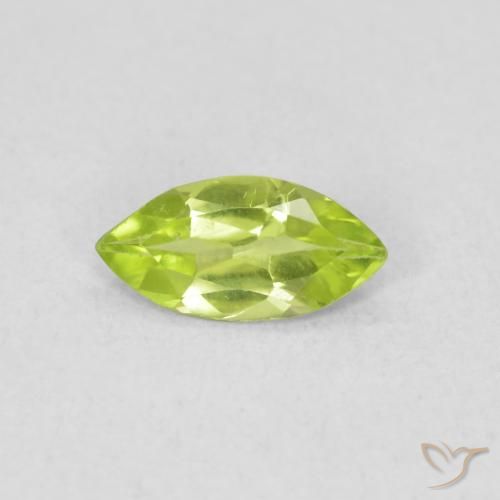 0.47ct Натуральный Средний зеленый Перидот, Маркиза, Чистота VS
