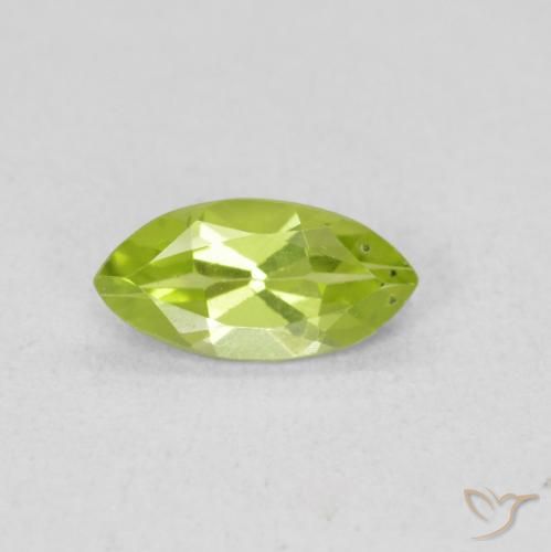 0.55ct Натуральный Ярко-зеленый Перидот, Маркиза, Чистота VS