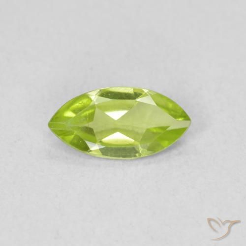 0.54ct Натуральный Ярко-зеленый Перидот, Маркиза, Чистота VS
