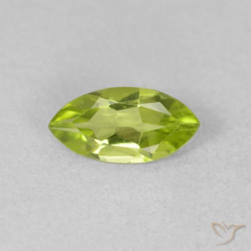 0.52ct Натуральный Ярко-зеленый Перидот, Маркиза, VVS-VS