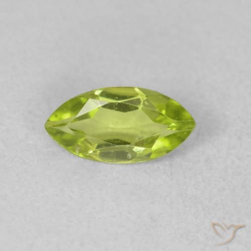 0.56ct Натуральный Ярко-зеленый Перидот, Маркиза, VVS-VS