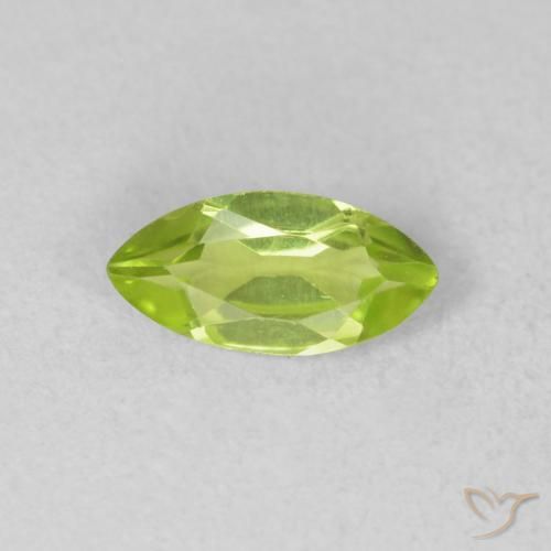 0.61ct Натуральный Светло-живой зеленый Перидот, Маркиза, VVS-VS
