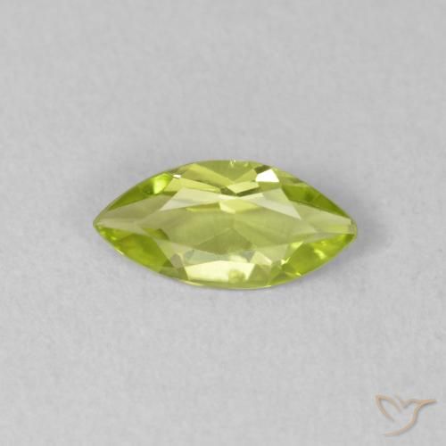 0.43ct Натуральный Ярко-зеленый Перидот, Маркиза, VVS-VS
