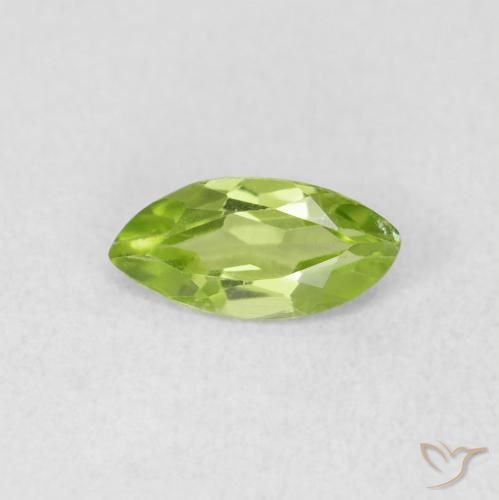 0.58ct Натуральный Ярко-зеленый Перидот, Маркиза, Чистота VS