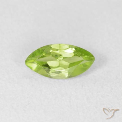0.60ct Натуральный Светло-живой зеленый Перидот, Маркиза, Чистота VS