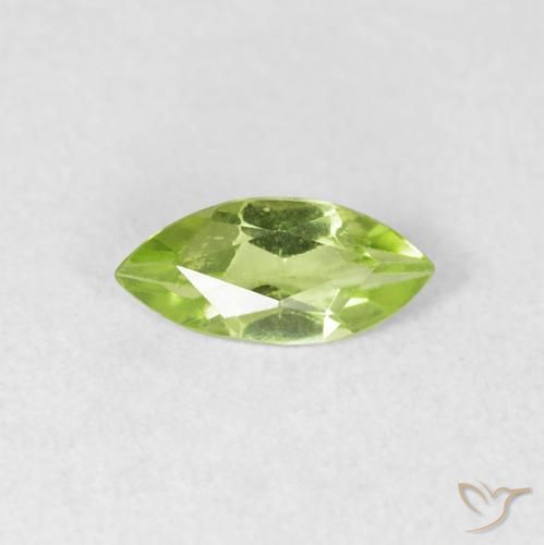 0.49ct Натуральный Светло-живой зеленый Перидот, Маркиза, Чистота VS