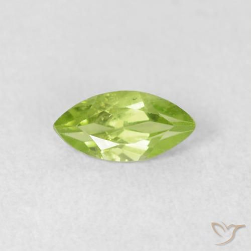 0.51ct Натуральный Ярко-зеленый Перидот, Маркиза, Чистота VS
