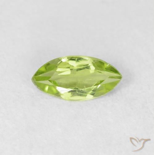 0.58ct Натуральный Светло-живой зеленый Перидот, Маркиза, Чистота VS