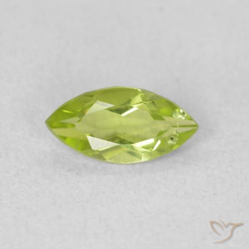 0.55ct Натуральный Средний зеленый Перидот, Маркиза, Чистота VS