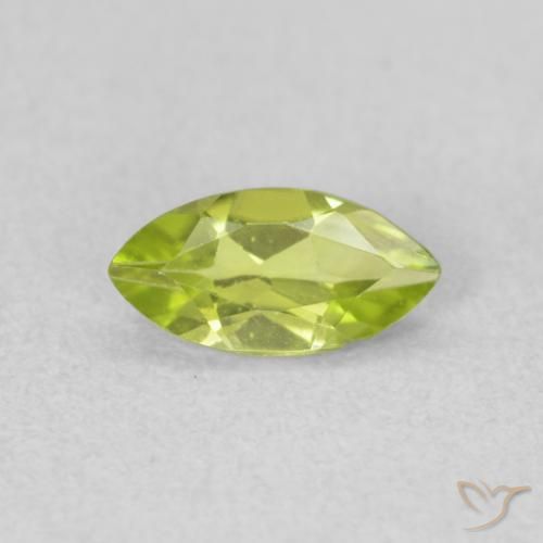 0.54ct Натуральный Ярко-зеленый Перидот, Маркиза, Чистота VS