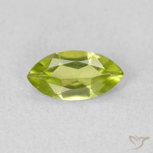 0.54ct Натуральный Ярко-зеленый Перидот, Маркиза, Чистота VS