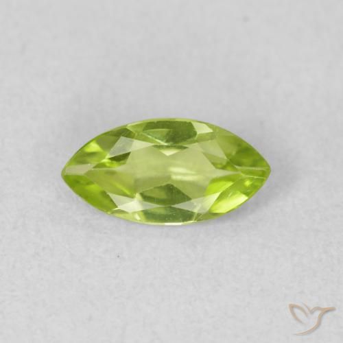 0.58ct Натуральный Ярко-зеленый Перидот, Маркиза, Чистота VS