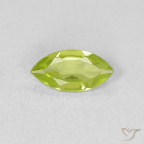 0.51ct Натуральный Ярко-зеленый Перидот, Маркиза, Чистота VS
