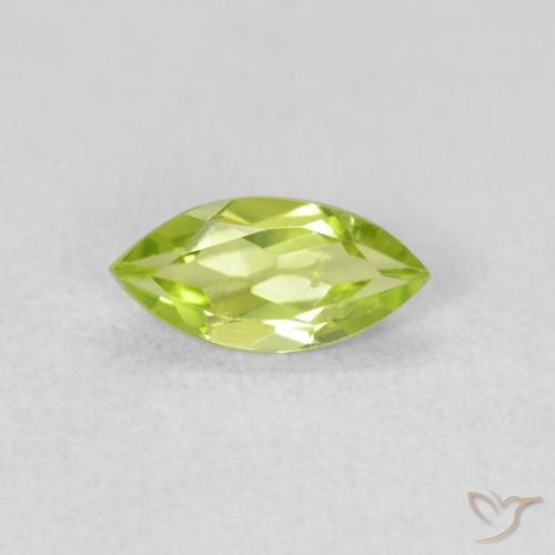0.52ct Натуральный Ярко-зеленый Перидот, Маркиза, Чистота VS
