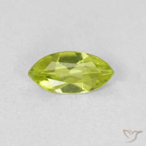 0.49ct Натуральный Ярко-зеленый Перидот, Маркиза, Чистота VS